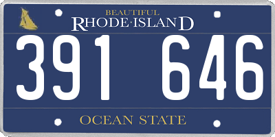 RI license plate 391646