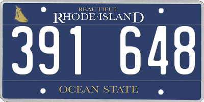 RI license plate 391648