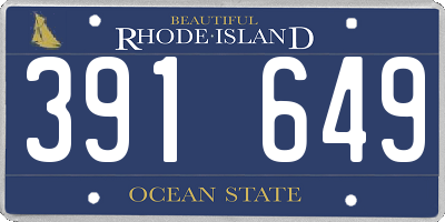 RI license plate 391649