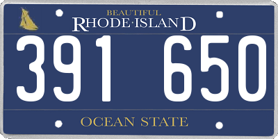 RI license plate 391650