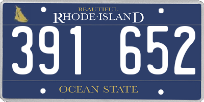RI license plate 391652