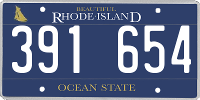 RI license plate 391654