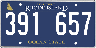 RI license plate 391657