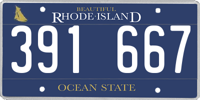 RI license plate 391667