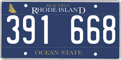 RI license plate 391668