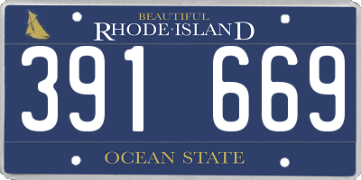RI license plate 391669