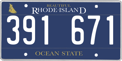 RI license plate 391671