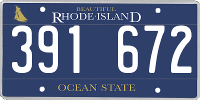 RI license plate 391672