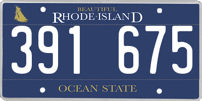 RI license plate 391675