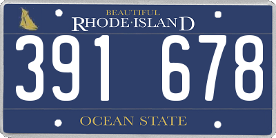 RI license plate 391678