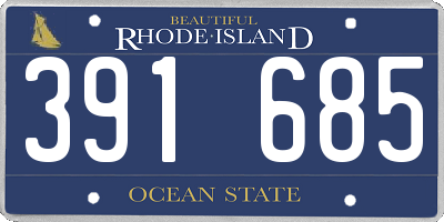 RI license plate 391685
