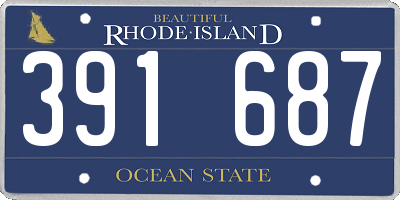 RI license plate 391687