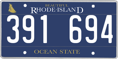 RI license plate 391694