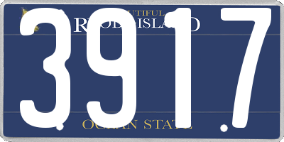 RI license plate 3917