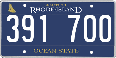 RI license plate 391700