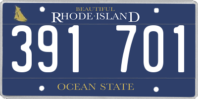 RI license plate 391701
