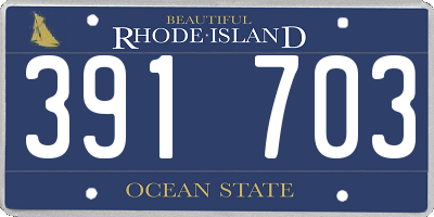 RI license plate 391703