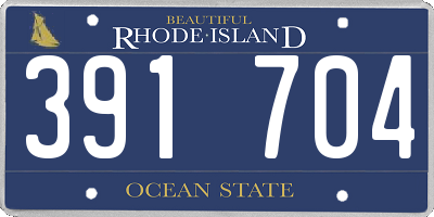 RI license plate 391704