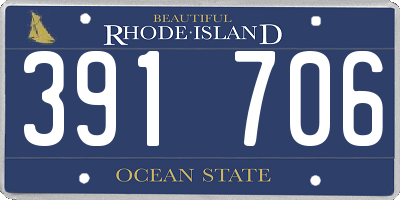 RI license plate 391706