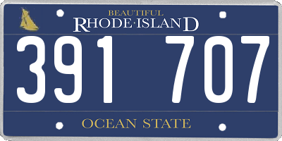 RI license plate 391707