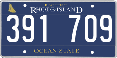 RI license plate 391709