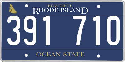 RI license plate 391710