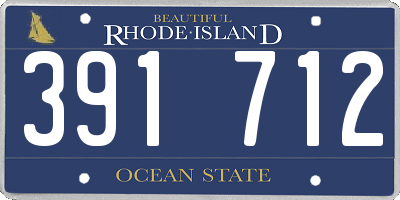 RI license plate 391712