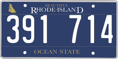 RI license plate 391714