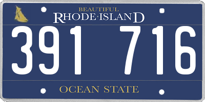 RI license plate 391716