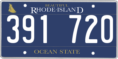RI license plate 391720
