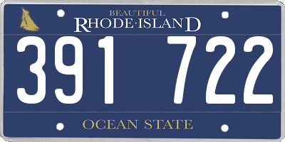 RI license plate 391722