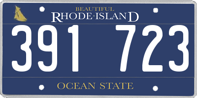 RI license plate 391723