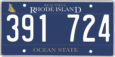 RI license plate 391724