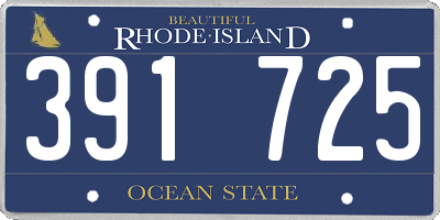 RI license plate 391725