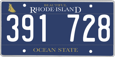 RI license plate 391728