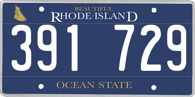 RI license plate 391729