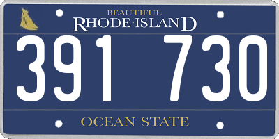 RI license plate 391730