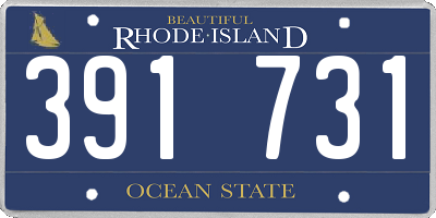 RI license plate 391731
