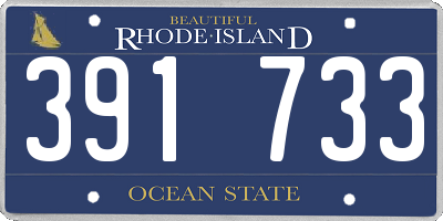 RI license plate 391733
