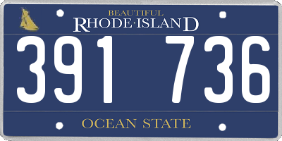 RI license plate 391736