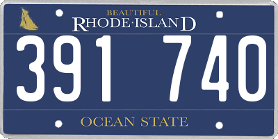 RI license plate 391740