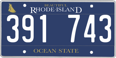RI license plate 391743