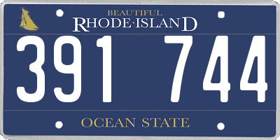 RI license plate 391744