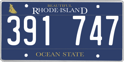 RI license plate 391747
