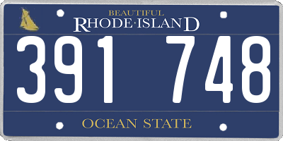 RI license plate 391748