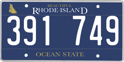 RI license plate 391749