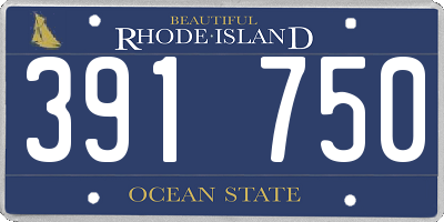 RI license plate 391750