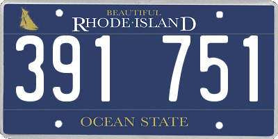 RI license plate 391751