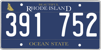 RI license plate 391752