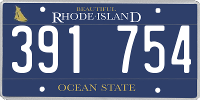 RI license plate 391754